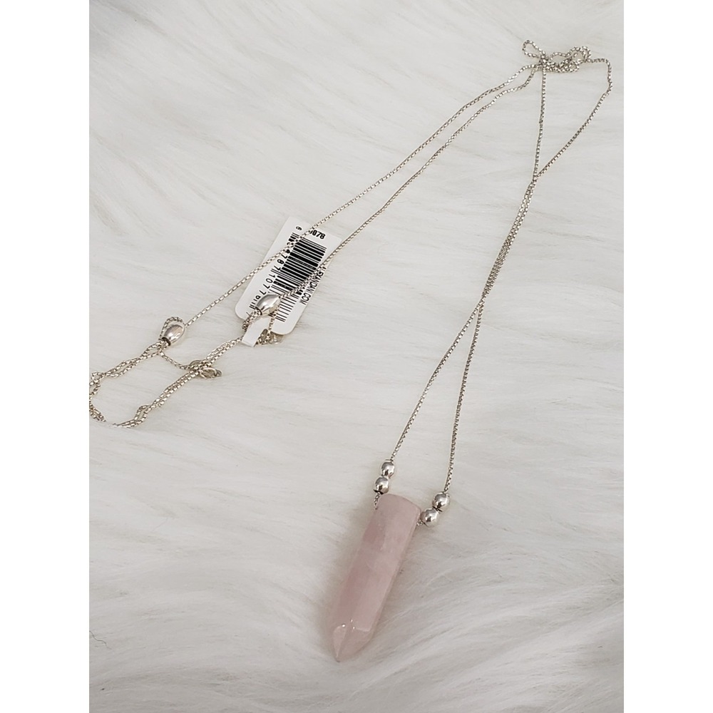 Alex & Ani Earth Sultry Natural Rose Quartz Sterling Silver Adjustable Necklace
